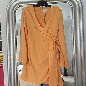 Cinq a Sept Elegant Orange Wrap Dress